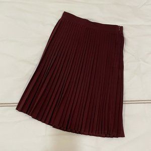 American Apparel Maroon A-Line Pleated Skirt
